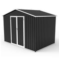 thumbnail image 5 of ENYOPRO Galvanized Metal Outdoor Shed with Lockable Door, Dark Gray Outside Storage Sheds, Outdoor Storage Cabinet for Garden Backyard, 8' x 6', 5 of 10