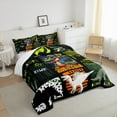 thumbnail image 3 of jejeloiu Cute Cartoon Dinosaur Bedding Comforter Set,Kawaii Dino Silhouette Twin Comforter Sets,Green Black Orange Bedding Set For Kids,Super Cozy Room Decor,2-Piece, 3 of 8