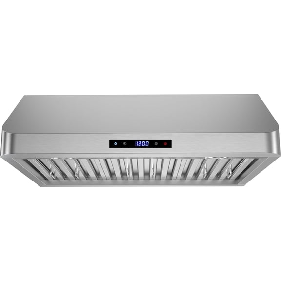 Streamline 30 in. Gattola Ducted Undermount 406 CFM Range Hood in Brushed Stainless Steel with Baffle Filters, Touchpad Control, LED Lights