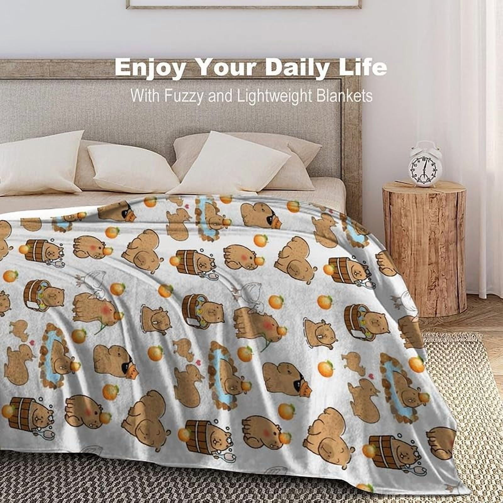 Capybara Blanket - 40"x30" Cute Plush Throw Blanket for Girls & Boys Kids - Sofa, Bedroom, Travel Gift