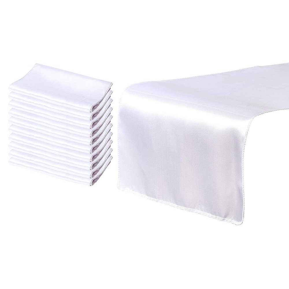 White Table Runner 10 Pack Wedding Table Runners, Tablecloth Runner