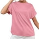 thumbnail image 1 of Mujeres Casual Manga Corta Color Sólido Jersey Suelto Blusa Camiseta Tops OAVQHLG3B Store  lin121212, 1 of 4