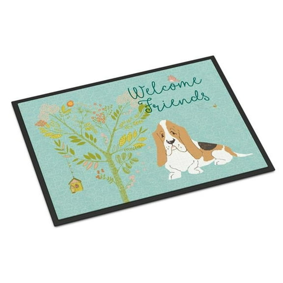 Welcome Friends Basset Hound Indoor or Outdoor Mat - 24 x 36 in.