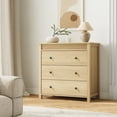 thumbnail image 3 of QinaQin Modern Recessed Bedside Table, Wooden Drawer Unit, Storage Side Table/Cabinet for Bedroom, Living Room, and Hallway, Walnut Color, 3 of 9