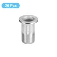 thumbnail image 3 of Unique Bargains #10-24 Rivet Nuts, 20 Pack 304 Stainless Steel Knurled Flat Head Threaded Insert Nuts for Metal, Plastic, 3 of 5