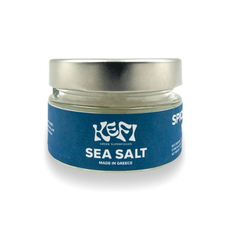 KEFI Sea Salt – All-Natural Coarse Sea Salt – Mediterranean Sea Salt from Crete – Handcrafted Sea Salt Flakes – Pure and Unrefined Flake Sea Salt Rich in Minerals and Trace Elements – 80g