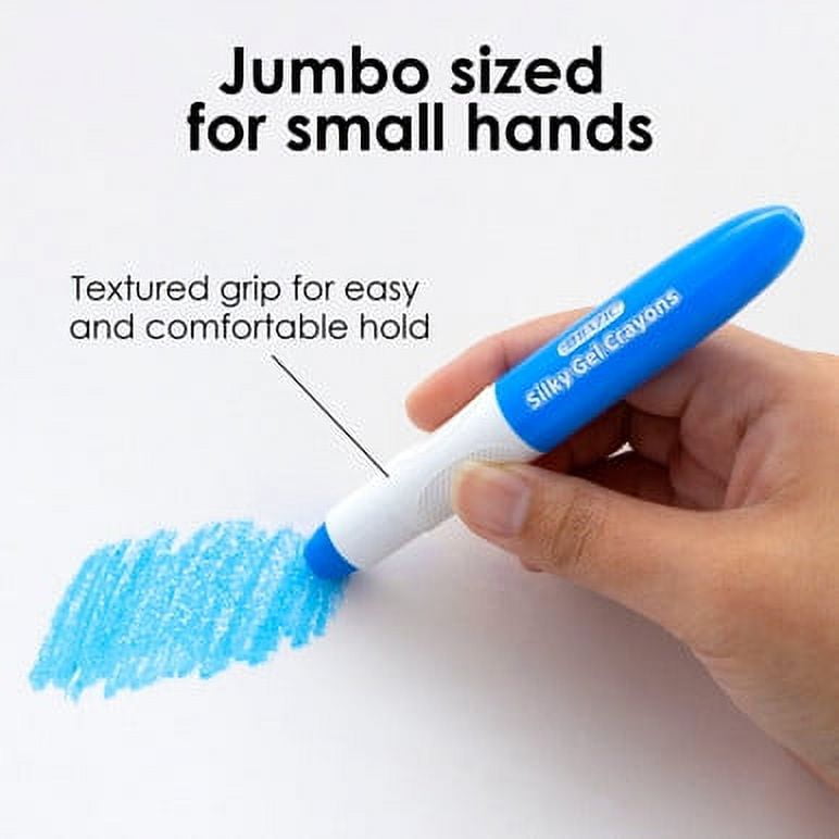 BAZIC Jumbo Silky Gel Crayons 12 Color, Washable Blendable Watercolor Crayon (12/Pack), 2-Packs