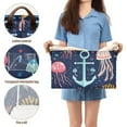 thumbnail image 5 of Yayeee Foldable Storage Basket for Shelves with Handles Waterproof Cloth Bins, Blue Anchor, 5 of 7