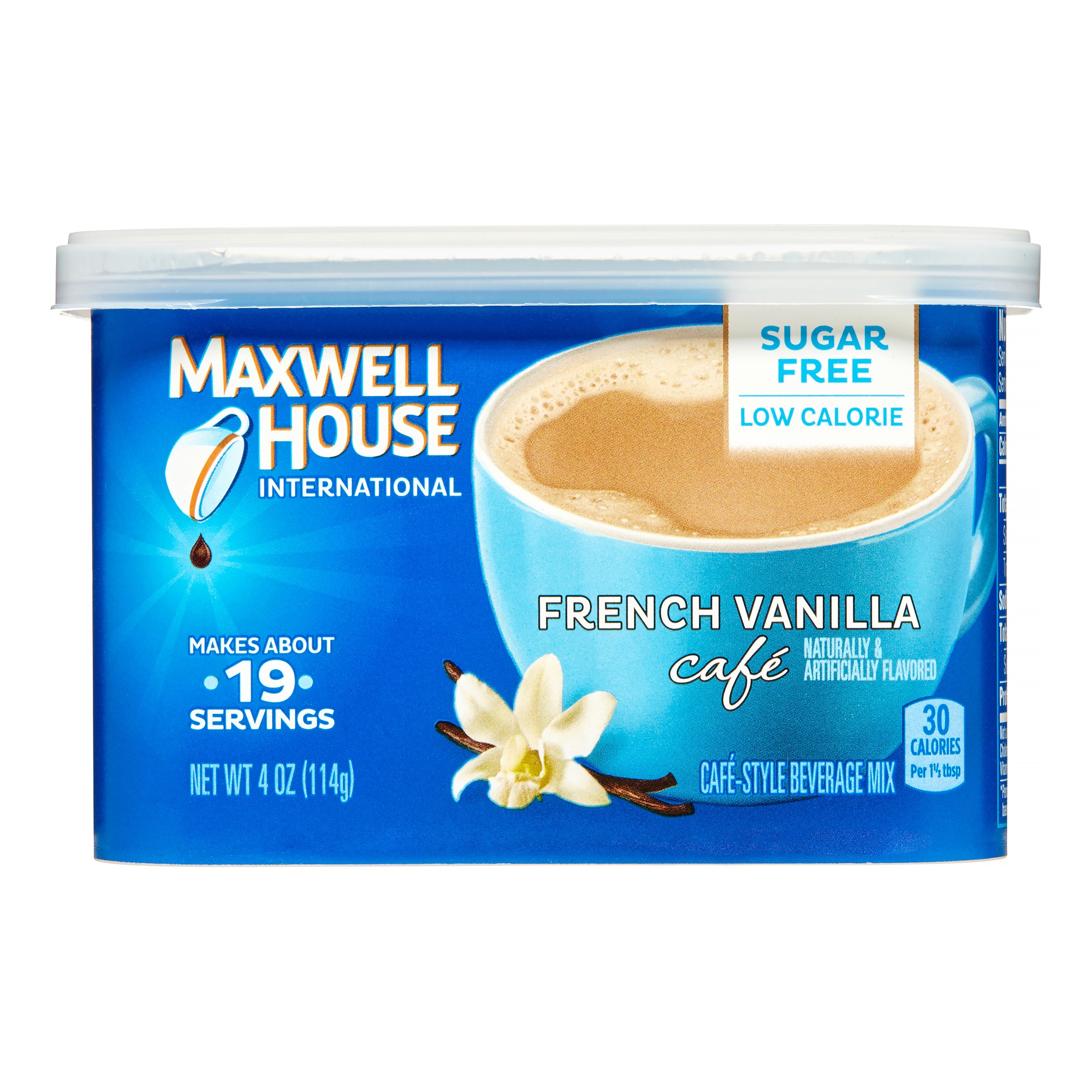 Maxwell House International Coffee Sugar Free French Vanilla Cafe, 4