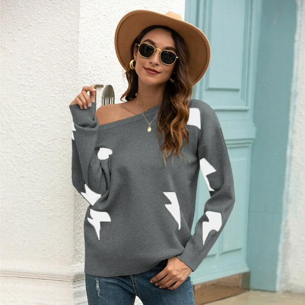 Off shoulder outlet star sweater