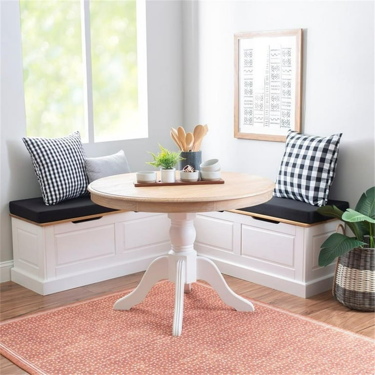 Home Square Set of a Backless Breakfast Nook and 5 Piece Cushion Pillow