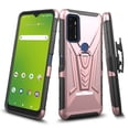 thumbnail image 2 of SPY CASE for AT&T Radiant Max 5G / Fusion 5G / Cricket Dream 5G / Innovate 5G Case with Tempered Glass Screen Protector Hybrid Cover with Kickstand Phone Belt Clip Holster - Rose Gold, 2 of 8