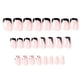 thumbnail image 1 of NOVO OVO Uñas postizas cortas cuadradas con degradado rosa, nude, negro y blanco, con punta francesa, gruesas y con lunares brillantes, estrellas del zodiaco, kit elegante de acrílico, 1 of 5