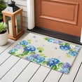 thumbnail image 4 of 2x3 Ft Entryway Area Rug, Blue Hydrangea Kitchen Rug Runner Washable Floor Mat, Linen Texture Butterfly Spring Floral Non Slip Indoor Door Mat Throw Carpet for Bathroom Living Room Bedroom, 4 of 8