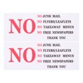 thumbnail image 1 of 2pcs No Junk Mail Sticker For Mailbox Durable Outdoor Decal Message Mailbox Sign For Home And Business No Flyers Sticker, 1 of 2