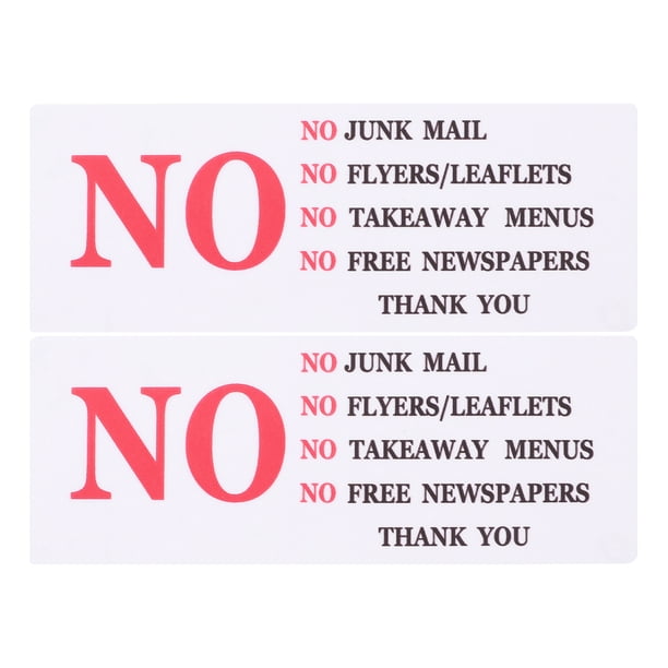 2 pegatinas para buzón de correo "No publicidad" (resistentes) para exteriores. Letrero para buzón de correo, ideal para el hogar y la empresa.