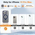 thumbnail image 2 of 360° Rotatable Stand for iPhone 15 Pro Max Case with Magnet, [Military Grade Drop Tested] [Adjustable Kickstand] [Double Magnetic Ring] Translucent Back Shockproof Cover, Blue, 2 of 16