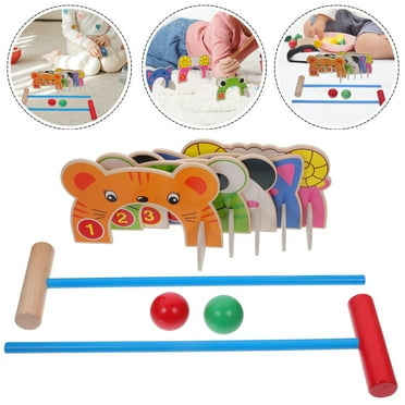 Children kid croquet set Croquet Set Parent-child Interactive Classic Outdoor Lawn and Party Game Parent- child Interactive Toy
