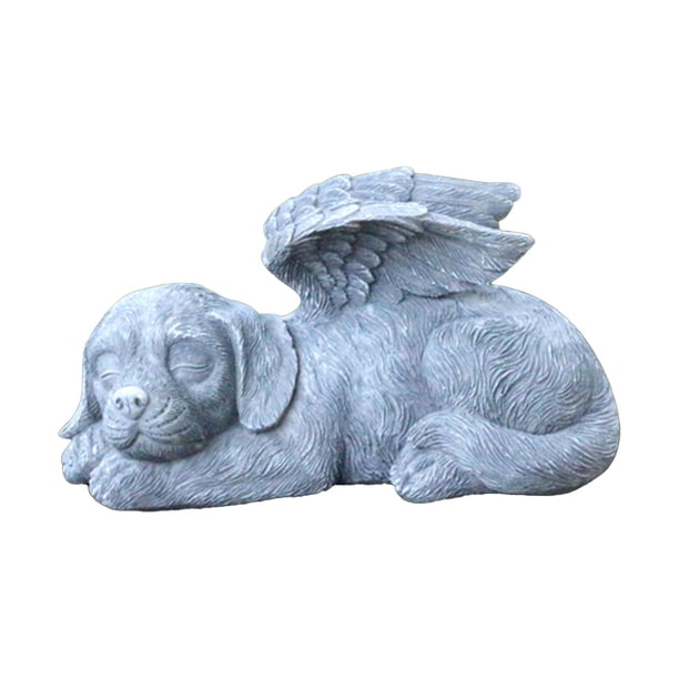 Adorno de resina de ángel gato y perro para memorial de lápida sepulcral-regalo y decoración de recuerdo de mascotas para interiores/exteriores