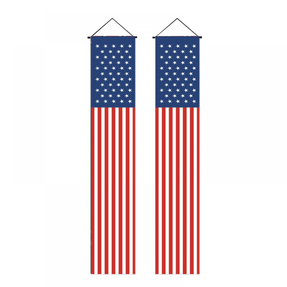 3Pcs Patriotic Party Decorations Banners with String Lights 4th of July Decorations Red White Blue Lights Battery Operated Love USA Banner Party Favors for American Memorial Day Independence Day 