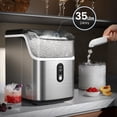 thumbnail image 3 of FREE VILLIGE Nugget Ice Maker Countertop with Soft Chewable Ice, Portable Sonic Ice Maker with Basket and Scoop, Removable Top Cover, Auto-Cleaning for Home/Party/RV/Camping (Stainless Steel Silver), 3 of 9