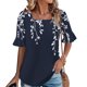 thumbnail image 5 of Blusas de Manga Corta para las Mujeres, Moda Verano Impreso, Blusas de Cuello Redondo, Chaqueta de Manga Corta para las Mujeres, 5 of 6