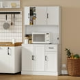 thumbnail image 2 of HOMCOM 71" Pantry Cabinet, Kitchen Cupboard with Charging Station, White, 2 of 10