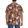 thumbnail image 3 of Uemuo Flower Bunny Pattern Cotton Linen Short Sleeve Shirts,Casual Lightweight Button Down Shirts,Vacation Beach Summer Tops-X-Large, 3 of 7