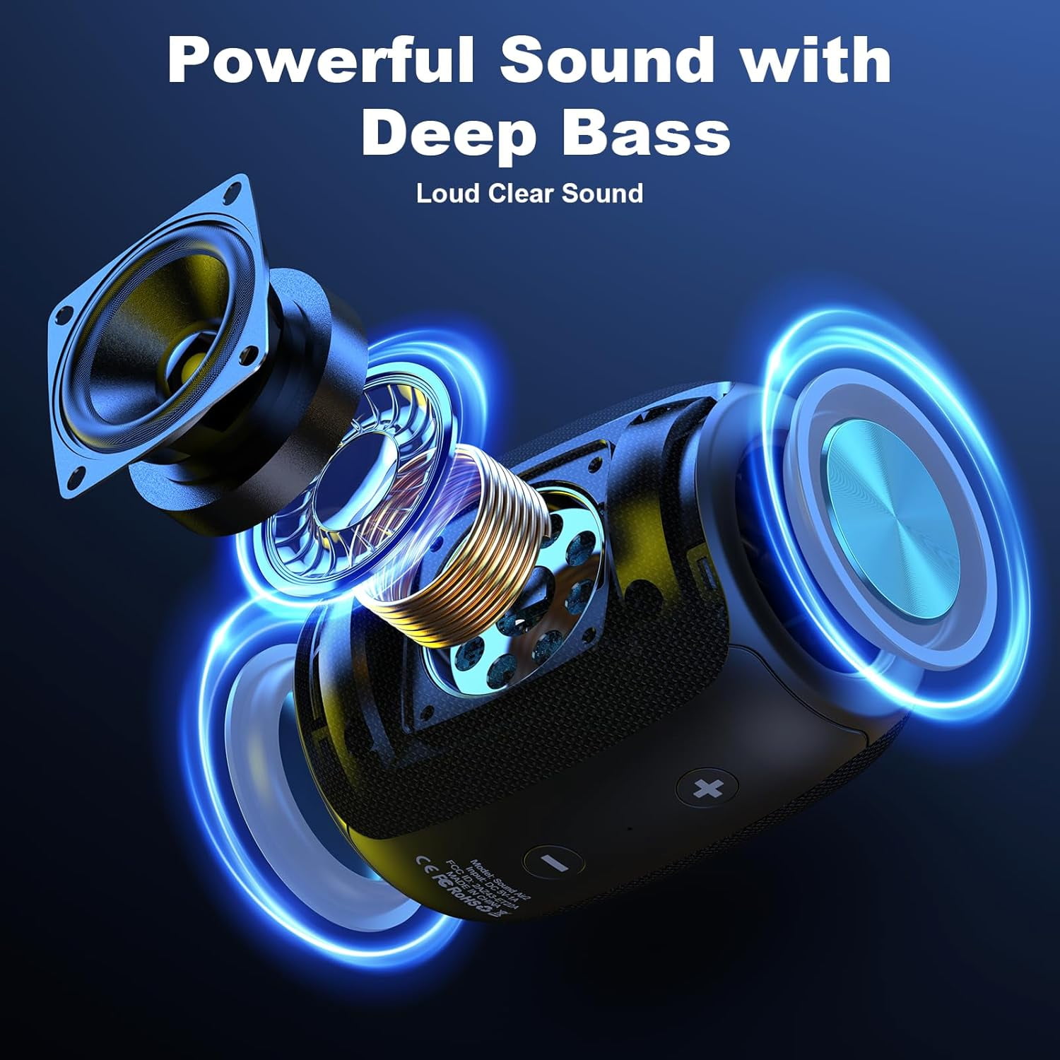 Bobtot Bluetooth Speaker Wireless Portable Speaker with Loud Stereo Sound RGB Lights 25H Playtime TWS Pairing Mini Wireless Speakers for PC/Computer/Outdoor/Home/Party/Gift Ideas
