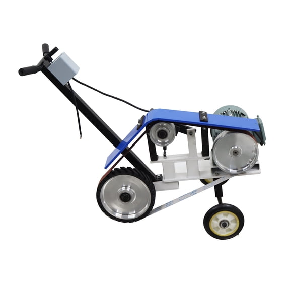 Hand Push Sand Belt Machine 220V Movable Belt Grinder Sander Flat Arc Grinding Polisher Machine