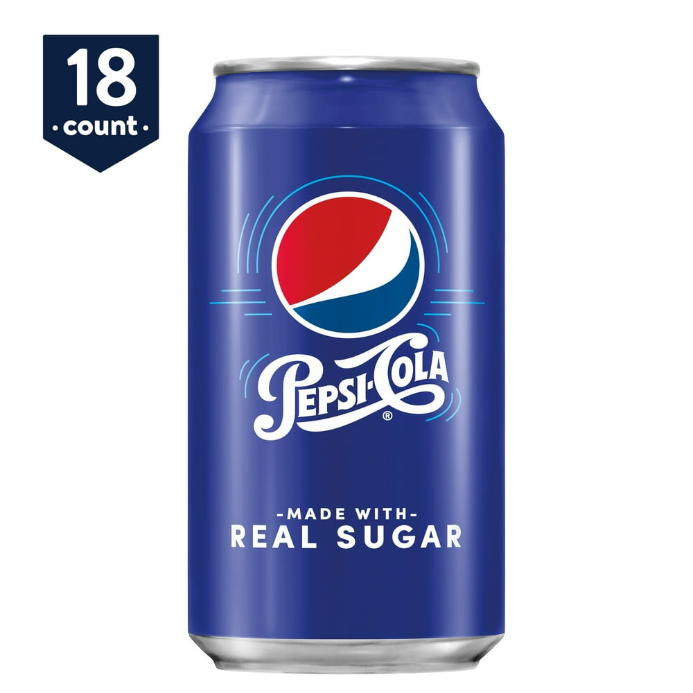 Pepsi Real Sugar, 12 oz Cans, 18 Count