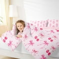 thumbnail image 2 of Feelyou Pink Bowknot Twin Comforter Sets, Cherry Stars Bedding Set, 2pcs, 2 of 6