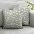 thumbnail image 3 of COMIO  Hand Crafted Square Decorative Accent Throw Pillow Cover - for Master Bedroom, New Home, Anniversary, Farmhouse, Couch, Sofa - Daisy-Natural., 3 of 5