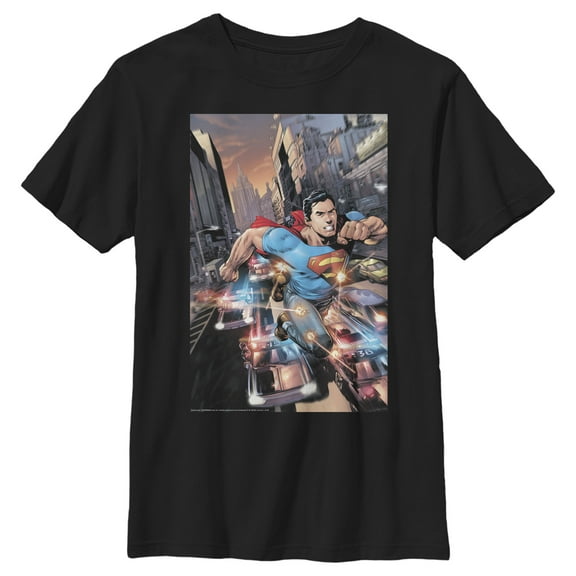 Boy's Superman Hidden Hero Glimmer Graphic Tee Black X Small