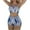Blue, variant on WREESH Womens Two Piece Swimsuit Athletic Bathing Suits with Chest Pad Without Underwire Print Tie-Dye High-Waisted Swimming Trunks Split Bikini Sets Blue