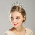 thumbnail image 3 of Corona de tiara para mujer, tiara de boda para novia, corona de desfile de graduación para niñas, diadema de princesa de cristal Accesorios para el cabello de novia, Plata, 3 of 5