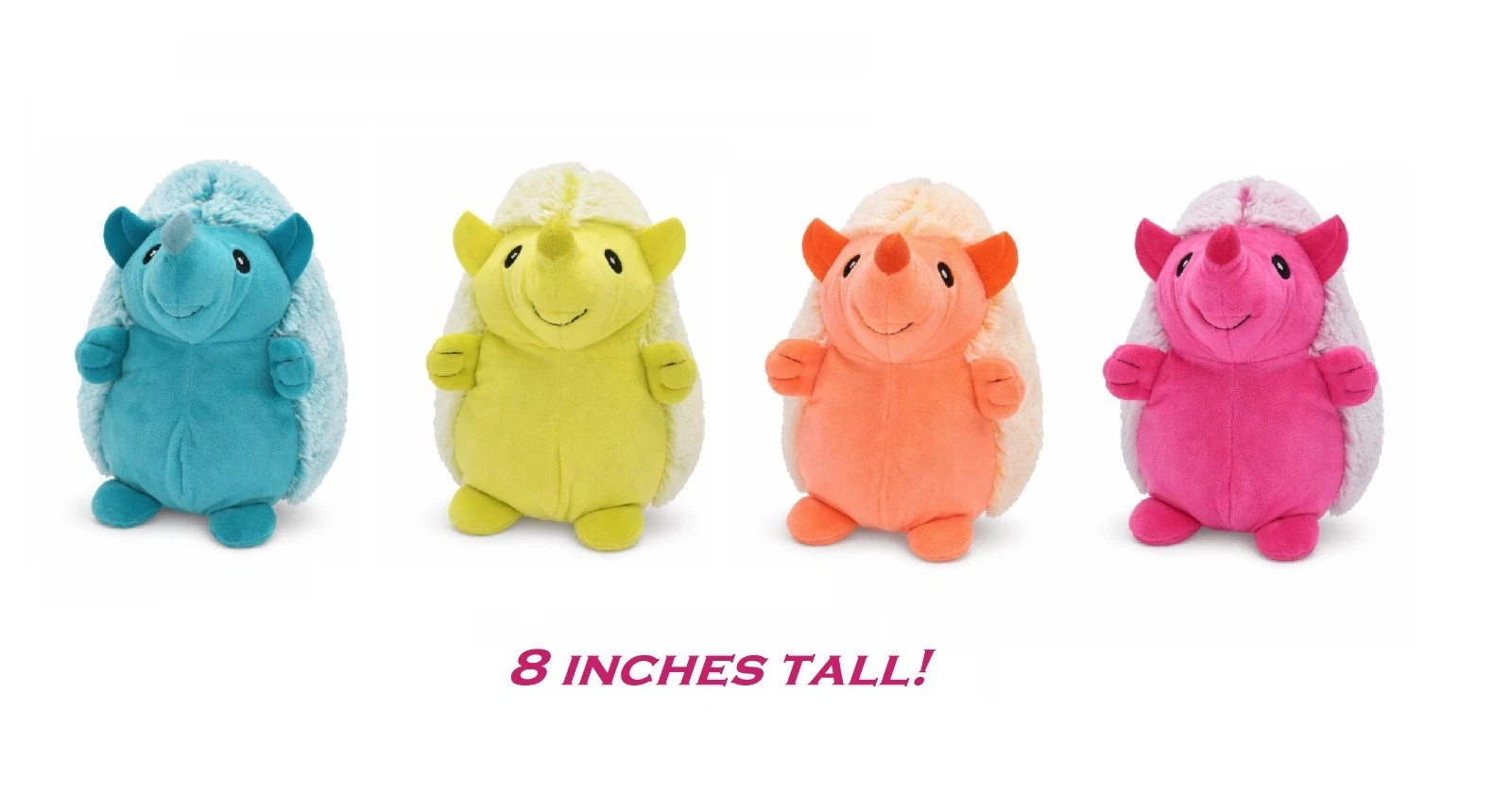 8" Plush Hedgehog Dog Toy Interactive Honking Choose Color or Full Set of 4 (Full Set_All 4 Colors)