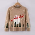 thumbnail image 3 of SonxaHe Little Boys Sweater Christmas Reindeer Pattern Soft Knit Sweater Kids Holiday Party Cozy Warm Winter Sweaters Beige,Sized 5-6, 3 of 3