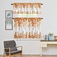 thumbnail image 4 of Kitchen Window Curtains Valance and Tier Set, Orange Watercolor Leaves on White Rod Pocket Tier Curtain Valance Set, Farm Eucalyptus Leaves Light Filtering Cafe Curtains for Bedroom Living Room, 4 of 9