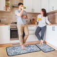 thumbnail image 6 of 2-Piece Kitchen Rugs Set Non-Slip Mats Carpet Floor for Kitchen, Bathroom (19.7"x27.6" & 19.7"x47.2") Vintage Watercolor Floral Pattern, 6 of 7
