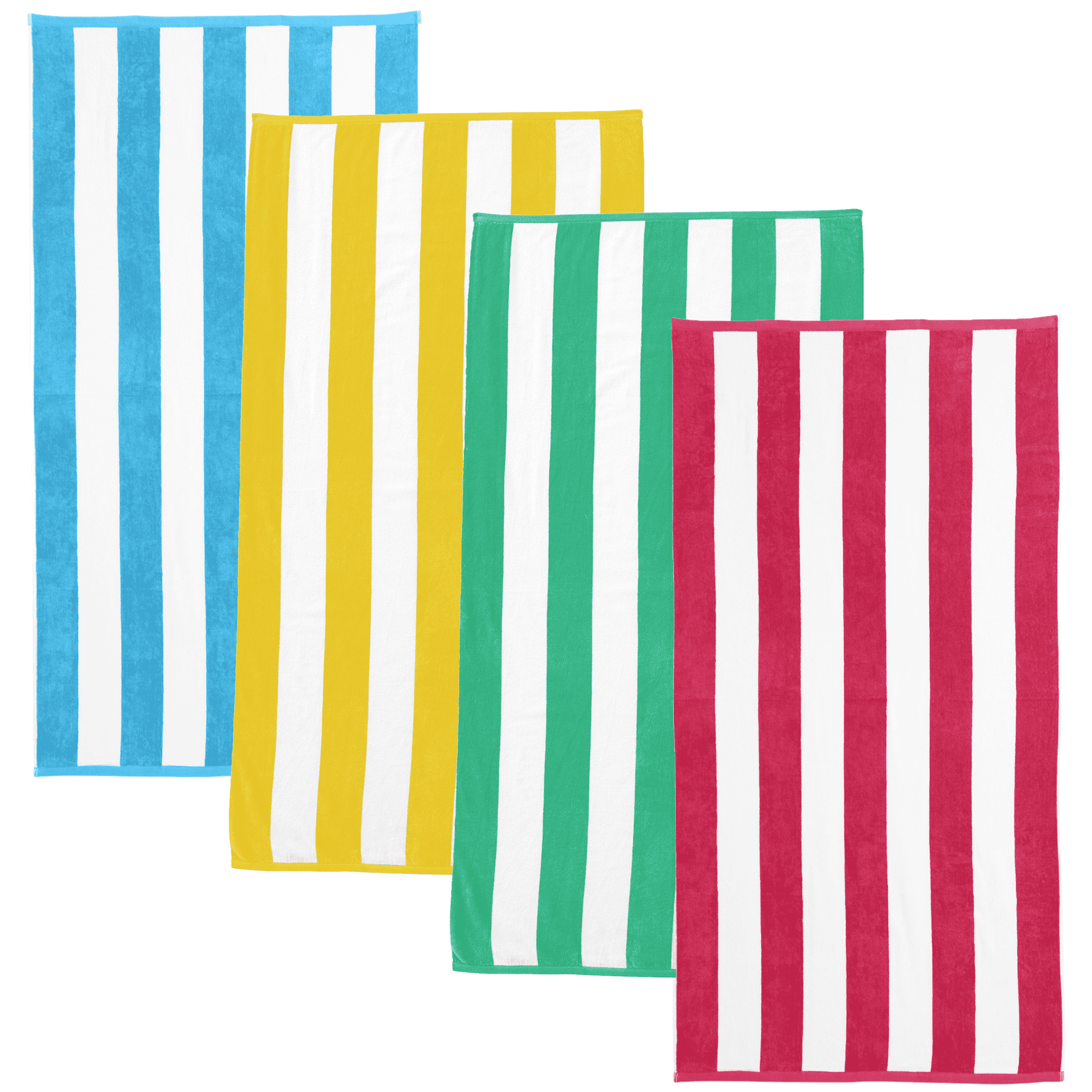 Great Bay Home Cotton Cabana Stripe 4-Pack Beach Towel (4 Pack - 30