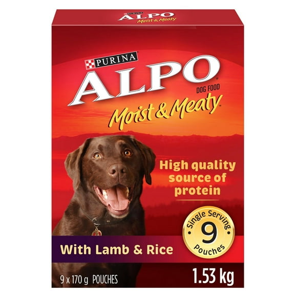ALPO Moist & Meaty Nourriture pour Chiens avec Agneau et Riz, Nourriture Semi-Humide pour Chiens 1,53 kg 1,53 kg