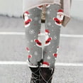 thumbnail image 2 of YOIAVAIOY Womens Christmas Leggings High Waisted Buttery Soft Stretch Ankle Length Tights Fashion Plaid Snowflake Printed Casual Yoga Pants Gray XL, 2 of 6