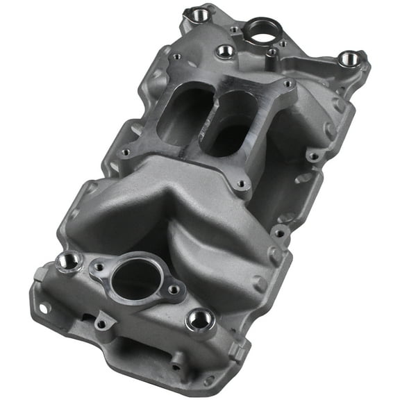 Panlongic Aluminum Dual Plane Intake Manifold for Chevy 350 1955-1995 Small Block