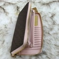 thumbnail image 5 of Michael Kors Women Lady Long Zip Around Wallet Wristlet Clutch Purse Brown/Pink, 5 of 5