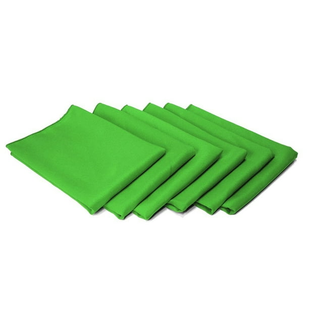 SimplyPoly 17x17 Inch Cloth Napkins 6 Pack (Color Kelly Green