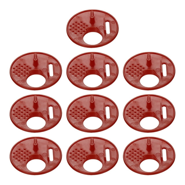 Unique Bargains 10 Pack Beehive Box Entrance Gate, 68mm Plastic Round Rotatable Bee Nest Door Disc Red