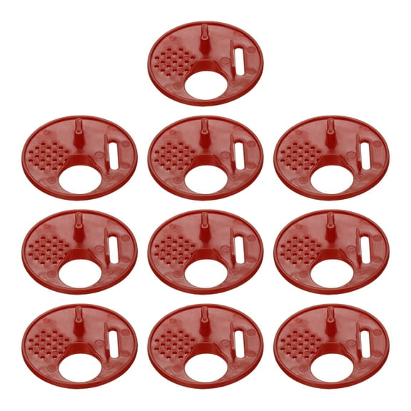 Uxcell 10 Pack Beehive Box Entrance Gate, 68mm Plastic Round Rotatable Bee Nest Door Disc Red
