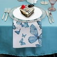 thumbnail image 4 of JRXY Butterflies Blue Silk Screen Polyester Cloth Napkins Reusable Machine Washable Fabric for Events Farmhouse Party Dining Table Decor 12 Pack 6 PCS, 4 of 7