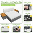 thumbnail image 6 of Homall Powder-Coated Alloy Steel Outdoor Daybed with Storage, White / Gray / Dark Blue, 6 of 8